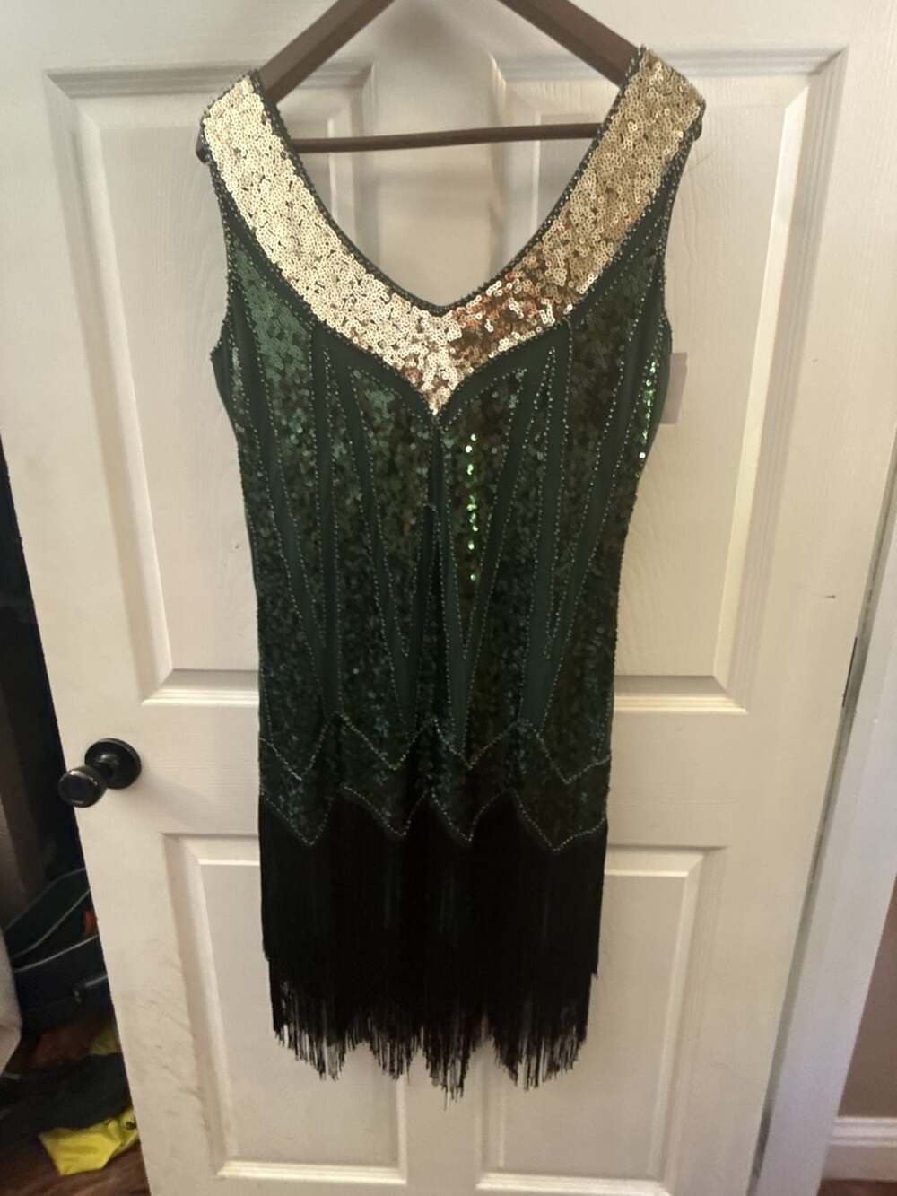 Green Flapper Dress sequin size large